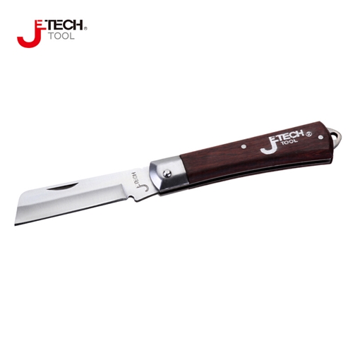 捷科（JETECH）EK-8B 弧刃木柄电工刀